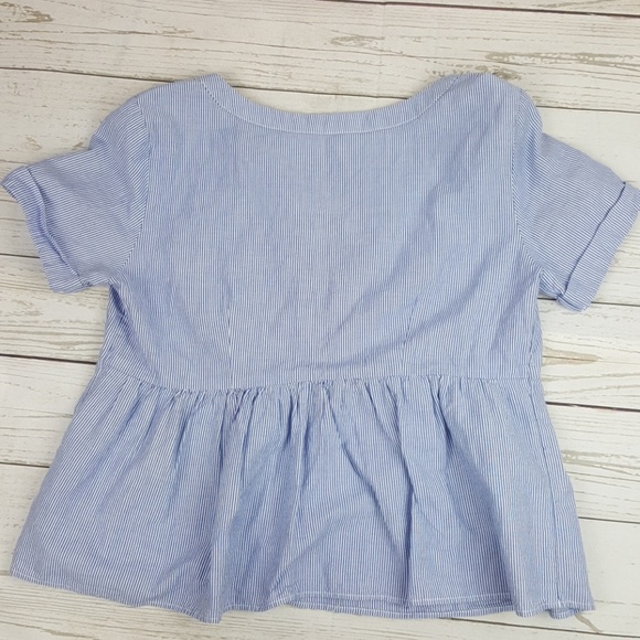 AE Crop Top Embroidered Boho pinstripe XS - Picture 5 of 6